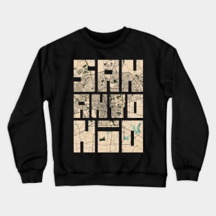 San Antonio City Map of Texas, USA - Vintage Crewneck Sweatshirt